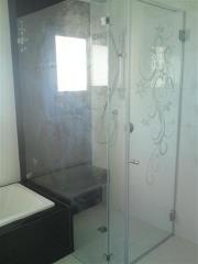 מקלחון זכוכית עם עיטורים - א.כ מראות איכות