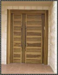 דלת כניסה כנף וחצי בסגנון אפריקאי - לידור דלתות