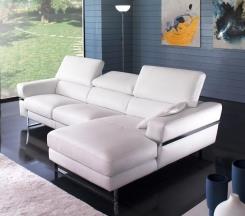 ספה לבנה בשילוב שזלונג - רהיטי מוביליה