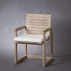 כסא לבן מעץ טיק - וסטו VASTU - גלריית רהיטים מעץ מלא 