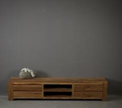 שולחן טלויזיה מעץ טיק ממוחזר - וסטו VASTU - גלריית רהיטים מעץ מלא 