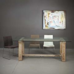 שולחן אוכל זכוכית - וסטו VASTU - גלריית רהיטים מעץ מלא 