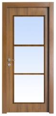 דלת פנים למינטו אגוז אורך 3 חלונות - דלתות פנדור 
