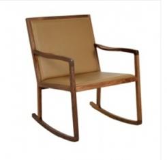 כסא נדנדה חום מעץ אלון - Items Gallery