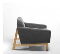 כורסא אפורה עם רגלי עץ - Items Gallery