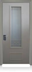 דלת כניסה בצבע קרם בשילוב זכוכית - לידור דלתות