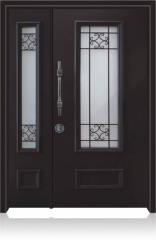 דלת כניסה שחורה כנף וחצי - לידור דלתות
