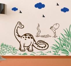 מדבקת קיר דינוזאורים - מטפטים