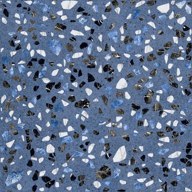 פורצלן טראצו אפרפר עם אבנים שחורות וכחולות - חלמיש 