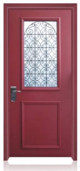 דלת כניסה אדומה מפלדה - לידור דלתות