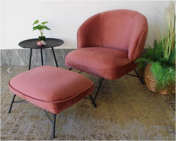 כורסא והדום דגם נתי צבע ורוד - היבואנים