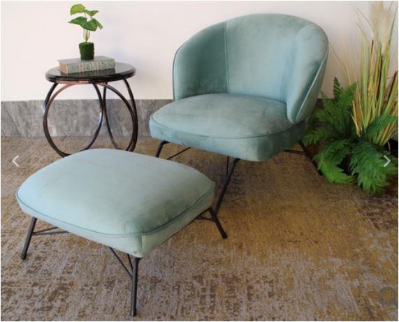כורסא והדום דגם נתי צבע טורקיז - היבואנים