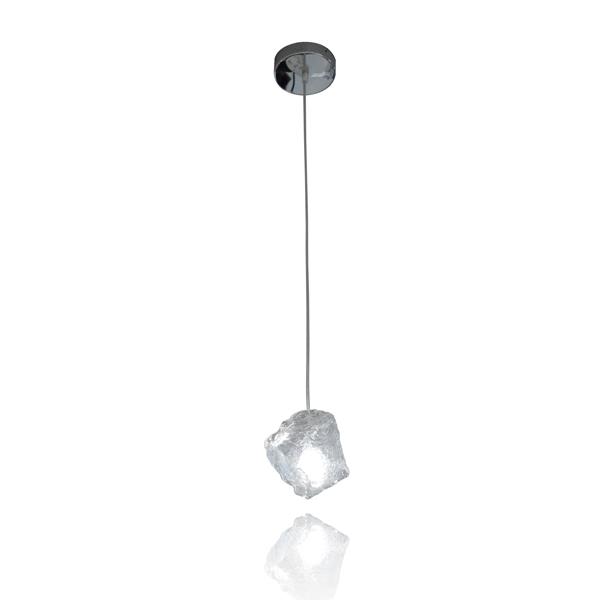 מנורת משי זכוכית תלויה - שקע ותקע