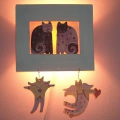 מנורת ילדים 20 בצורת 2 חתולים - סטודיו דבורה