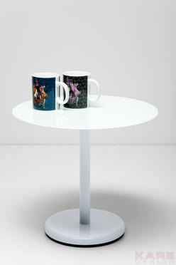 שולחן צד עגול לבן - Kare Design