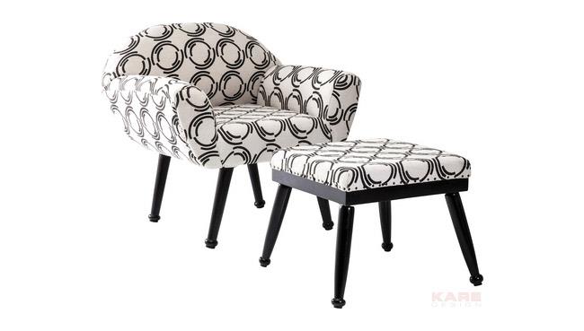 כורסא והדום מרופדים - Kare Design