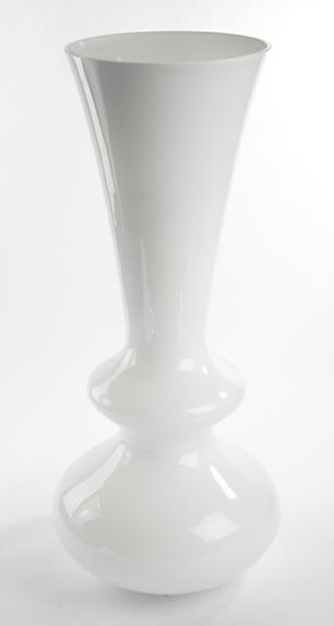 אגרטל לבן מזכוכית - שוורץ - הום קולקשיין