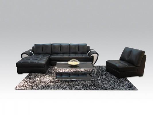 סלון עור שחור - להב רהיטים היבואן