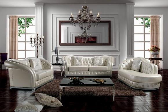 סלון לבן קלאסי - להב רהיטים היבואן
