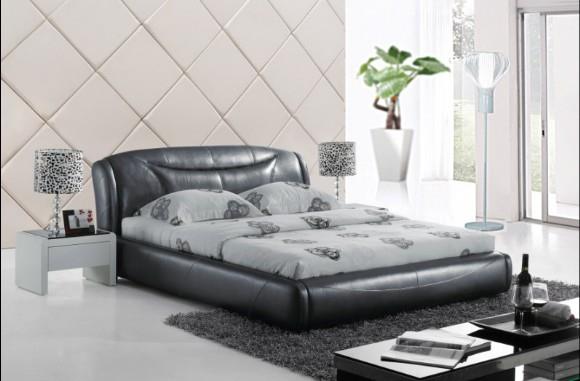 מיטה אפורה מעור - להב רהיטים היבואן