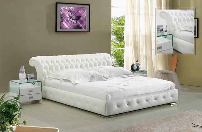 מיטת עור לבנה מורנה - להב רהיטים היבואן