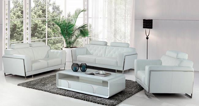 סלון עור לבן - להב רהיטים היבואן
