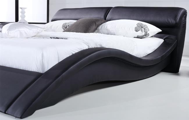 מיטת עור מעוצבת שחורה - להב רהיטים היבואן