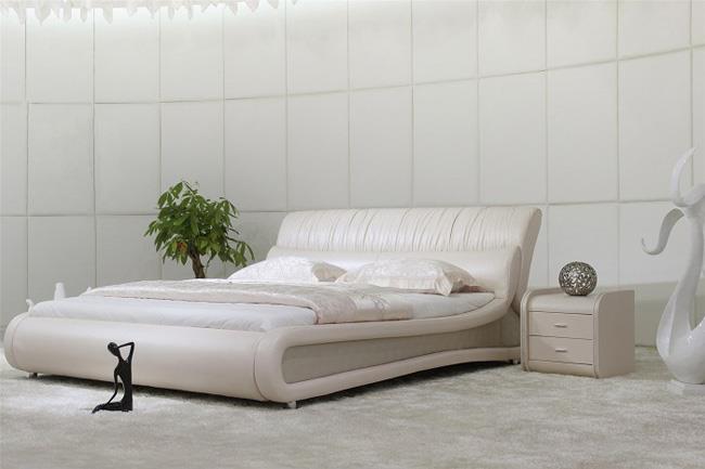 מיטת עור בגוון שמנת - להב רהיטים היבואן