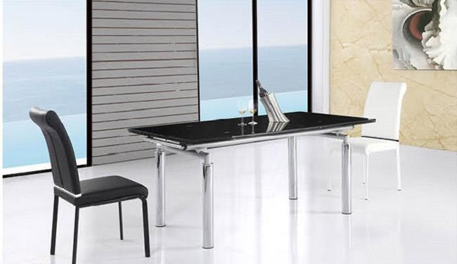 שולחן אוכל מזכוכית שחורה - להב רהיטים היבואן