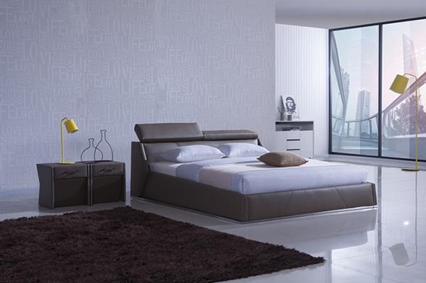 מיטה דמויית עור אפורה - להב רהיטים היבואן