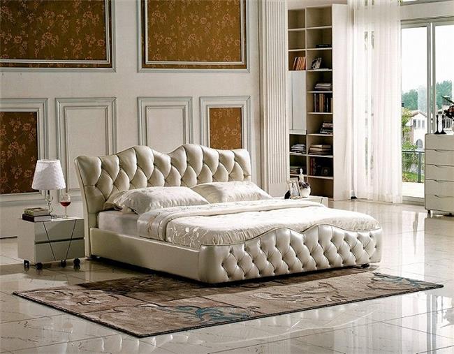 מיטה דמוי עור בצבע קרם - להב רהיטים היבואן