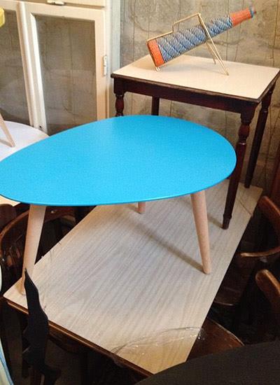 שולחן קפה כחול - retro gallery - רטרו גלרי