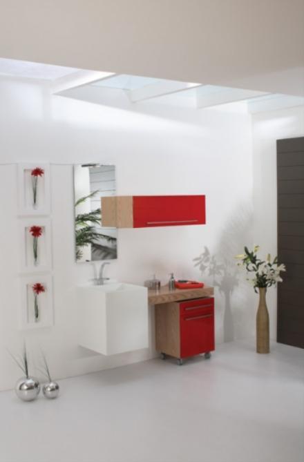 ריהוט אדום לאמבטיה - OM Design