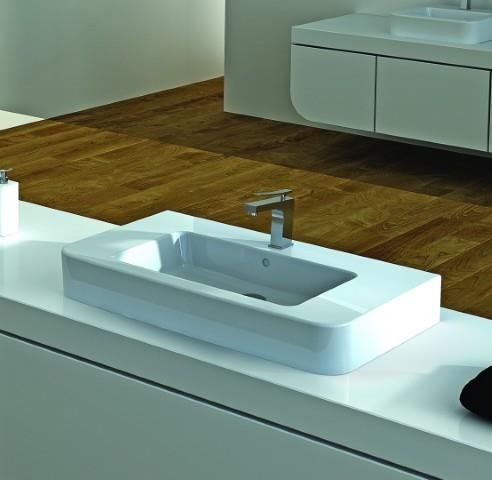 כיור לבן מונח לאמבטיה - OM Design