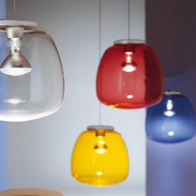 מנורה כחולה מזכוכית - קמחי תאורה outlet