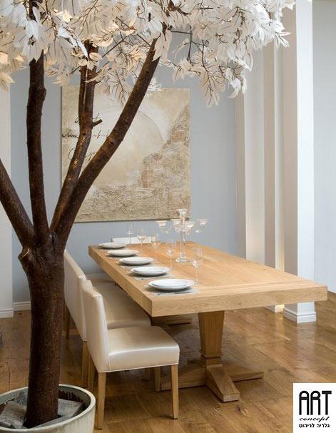 שולחן אוכל מעץ מלא - ART - גלריה לריהוט