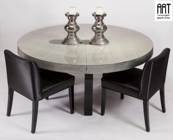 שולחן אפור עגול - ART - ריהוט פרימיום