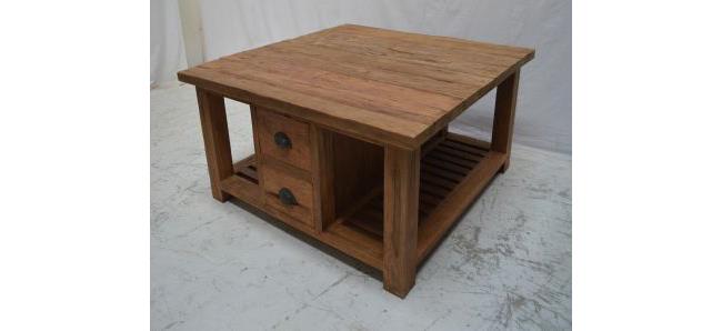 שולחן סלון מרובע מעץ - חותם 