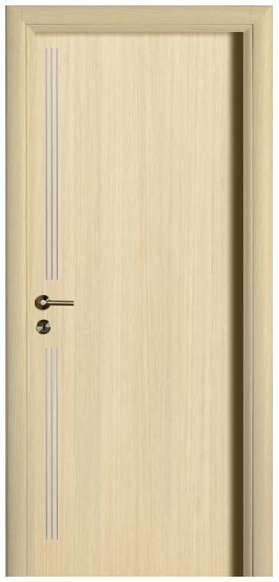 דלת אלון עם פסי מתכת - ח. גמליאל דלתות