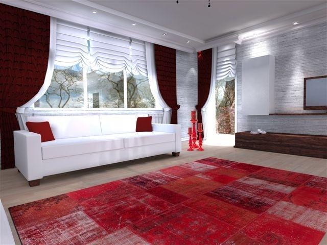 שטיח טלאים אדום - כרמל FLOOR DESIGN