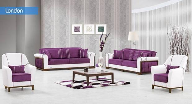ריהוט לסלון בסגול ולבן - אלבור רהיטים