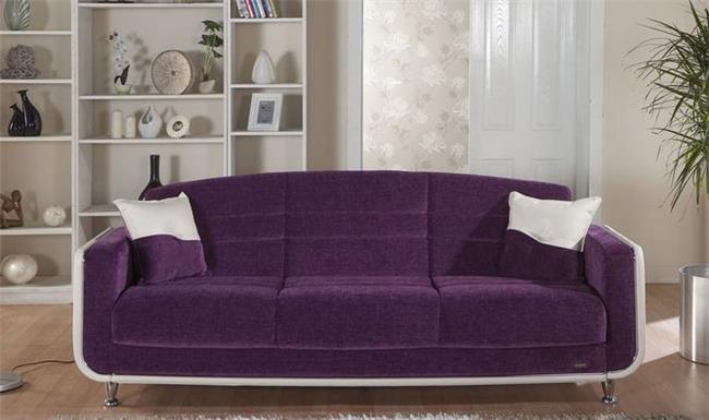 ספה סגולה תלת מושבית - אלבור רהיטים