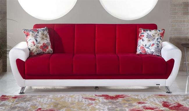 ספה אדום לבן - אלבור רהיטים