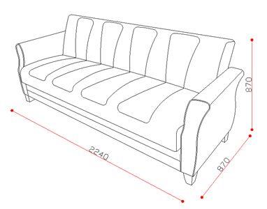 ספה מודרנית תלת מושבית - אלבור רהיטים
