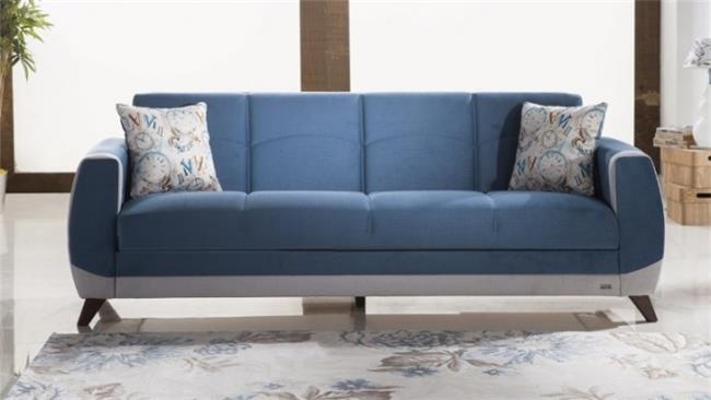 ספה כחולה תלת מושבית - אלבור רהיטים