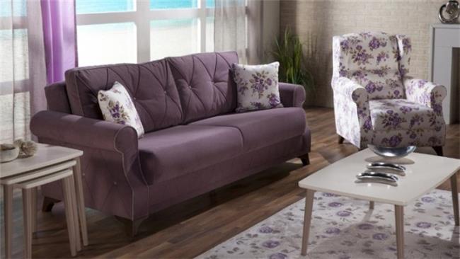 ספה סגולה תלת מושבית - אלבור רהיטים