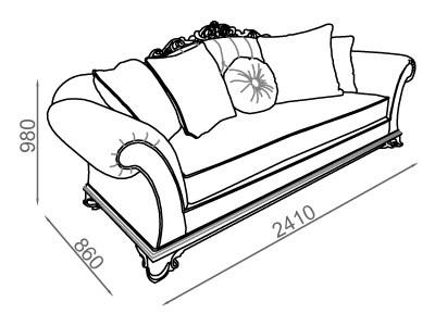 ספה בורוד ולבן - אלבור רהיטים
