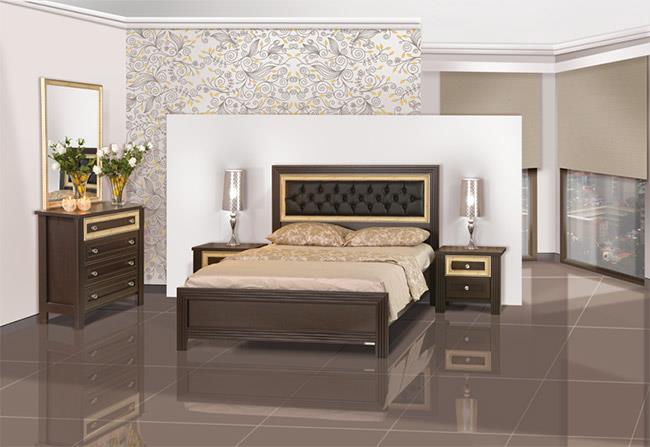 חדר שינה מעוטר זהב - אלבור רהיטים
