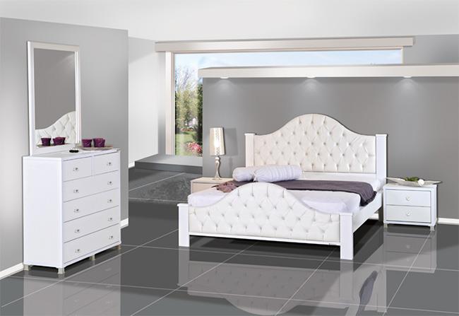 חדר שינה קפיטונאג' לבן - אלבור רהיטים