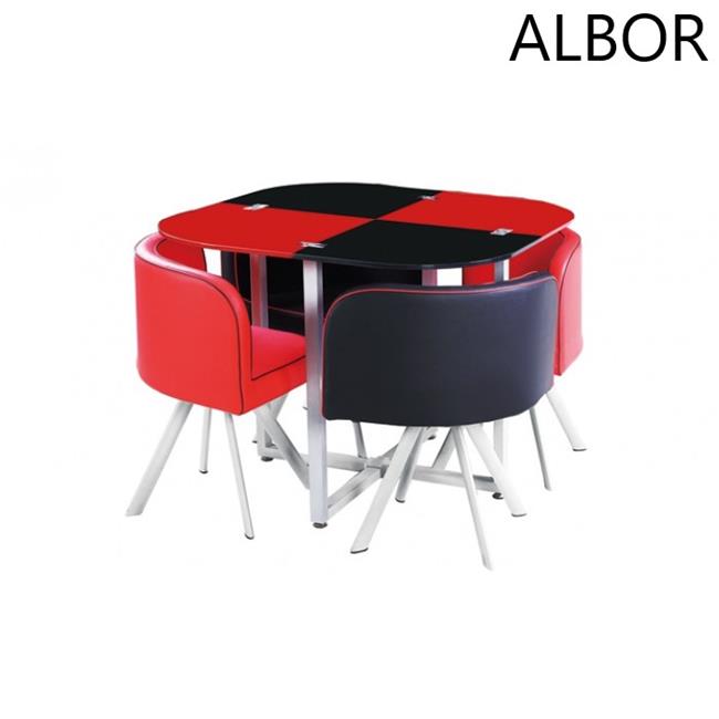 שולחן שחור אדום dts80 - אלבור רהיטים